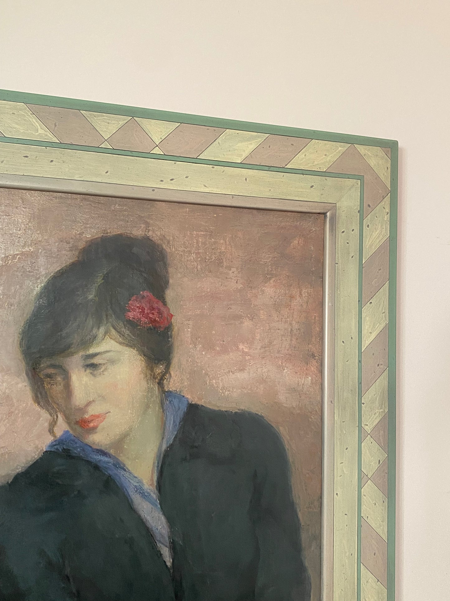 Portrait of a Dame with Fleurs Oil Painting on Canvas