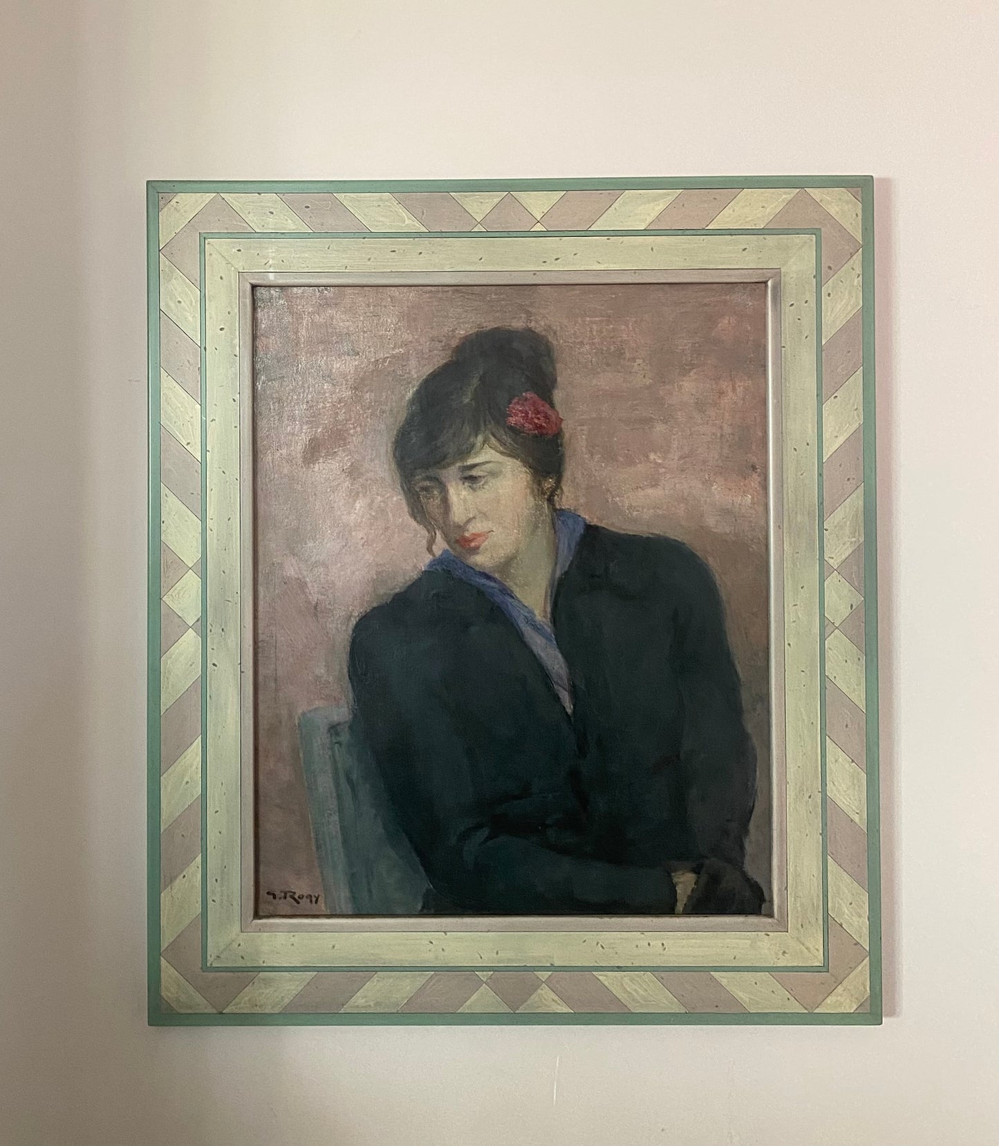 Portrait of a Dame with Fleurs Oil Painting on Canvas