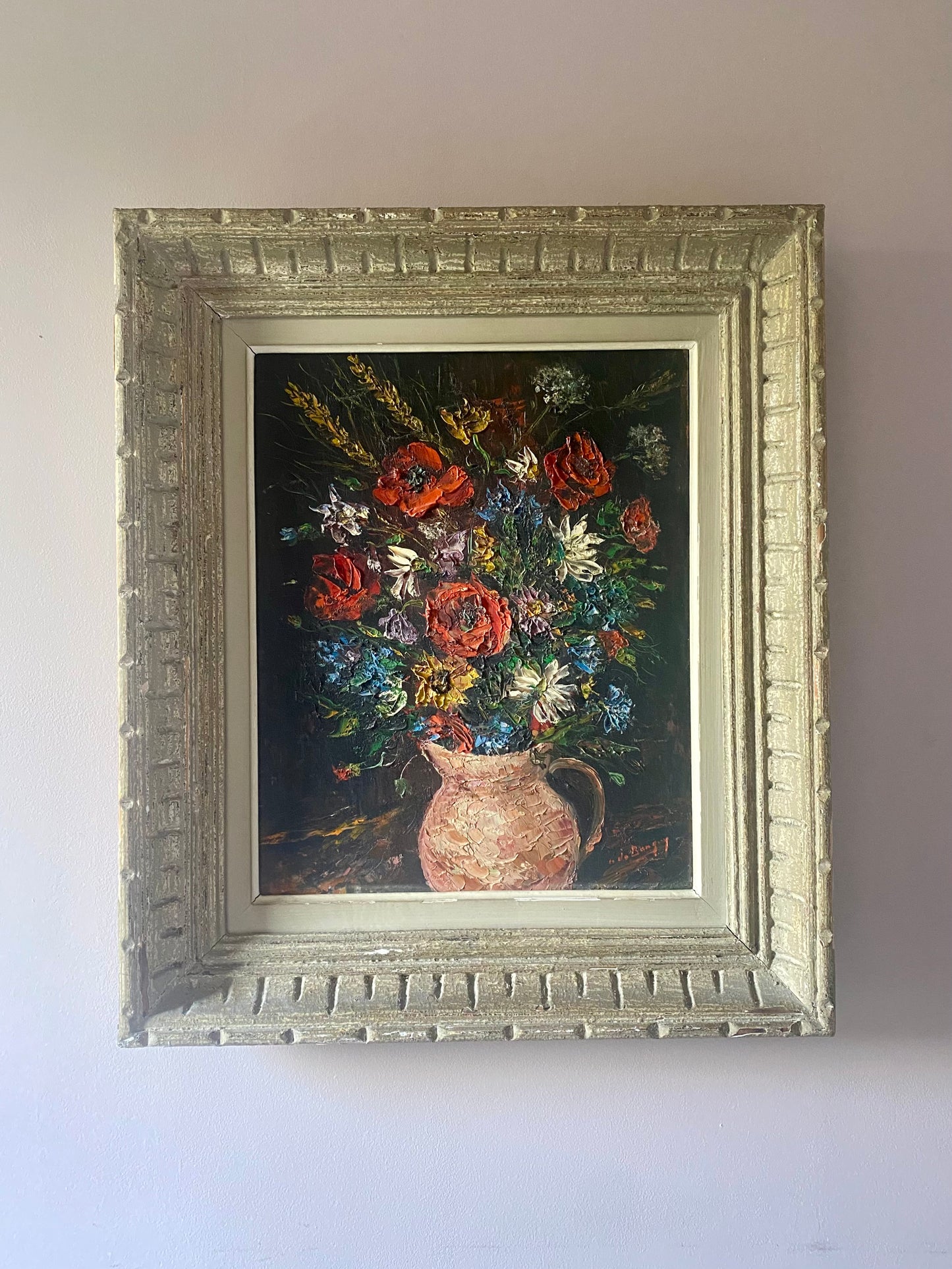 Anna de Bungay Flowers in Terracotta Jug Oil Painting