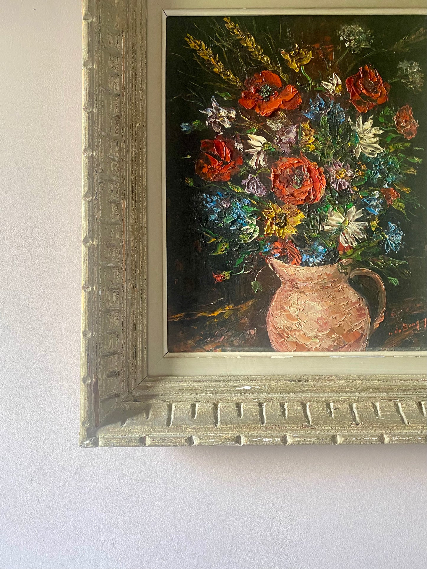Anna de Bungay Flowers in Terracotta Jug Oil Painting