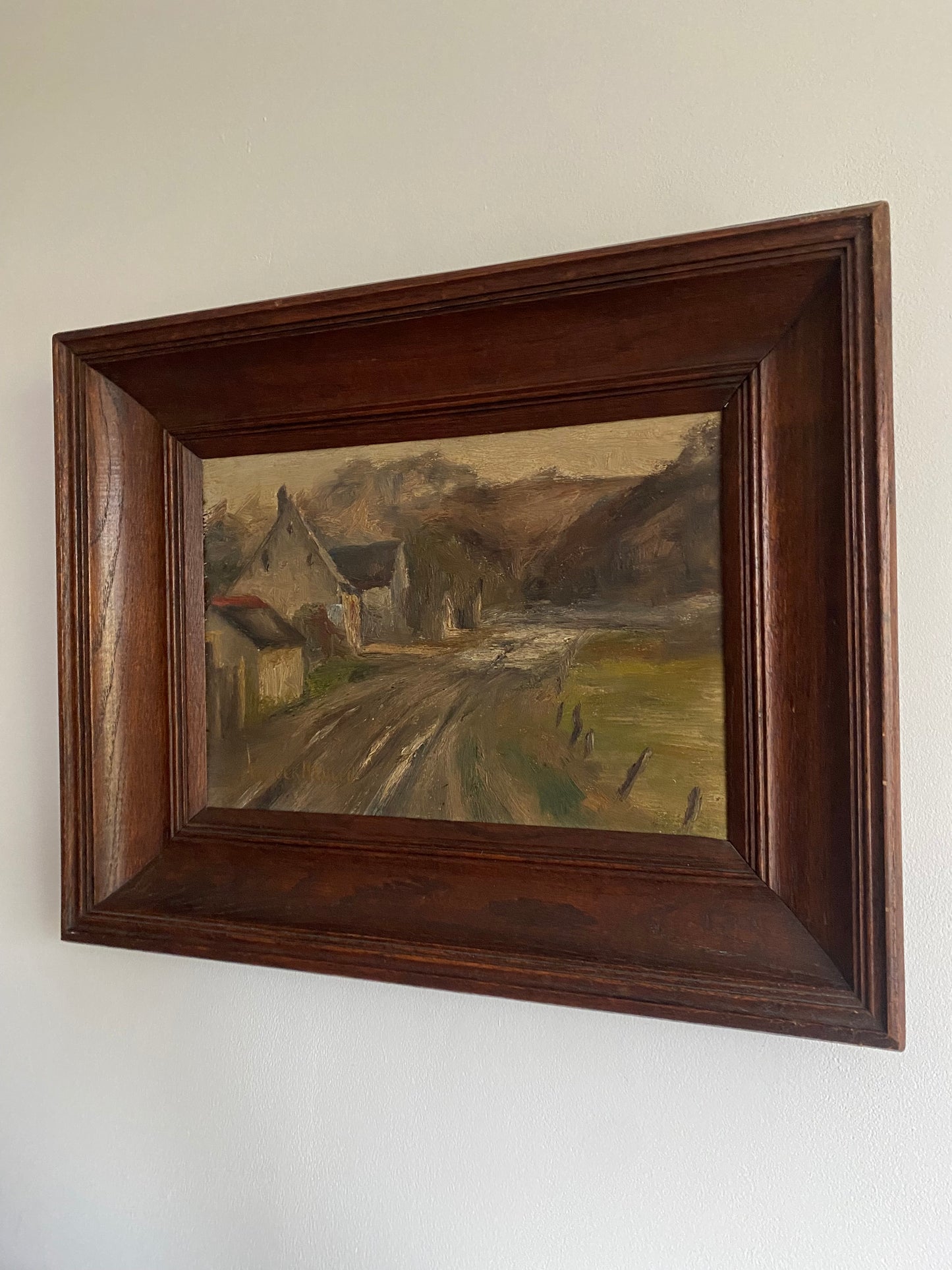 French 1932 Batty Path Scene Oil Painting