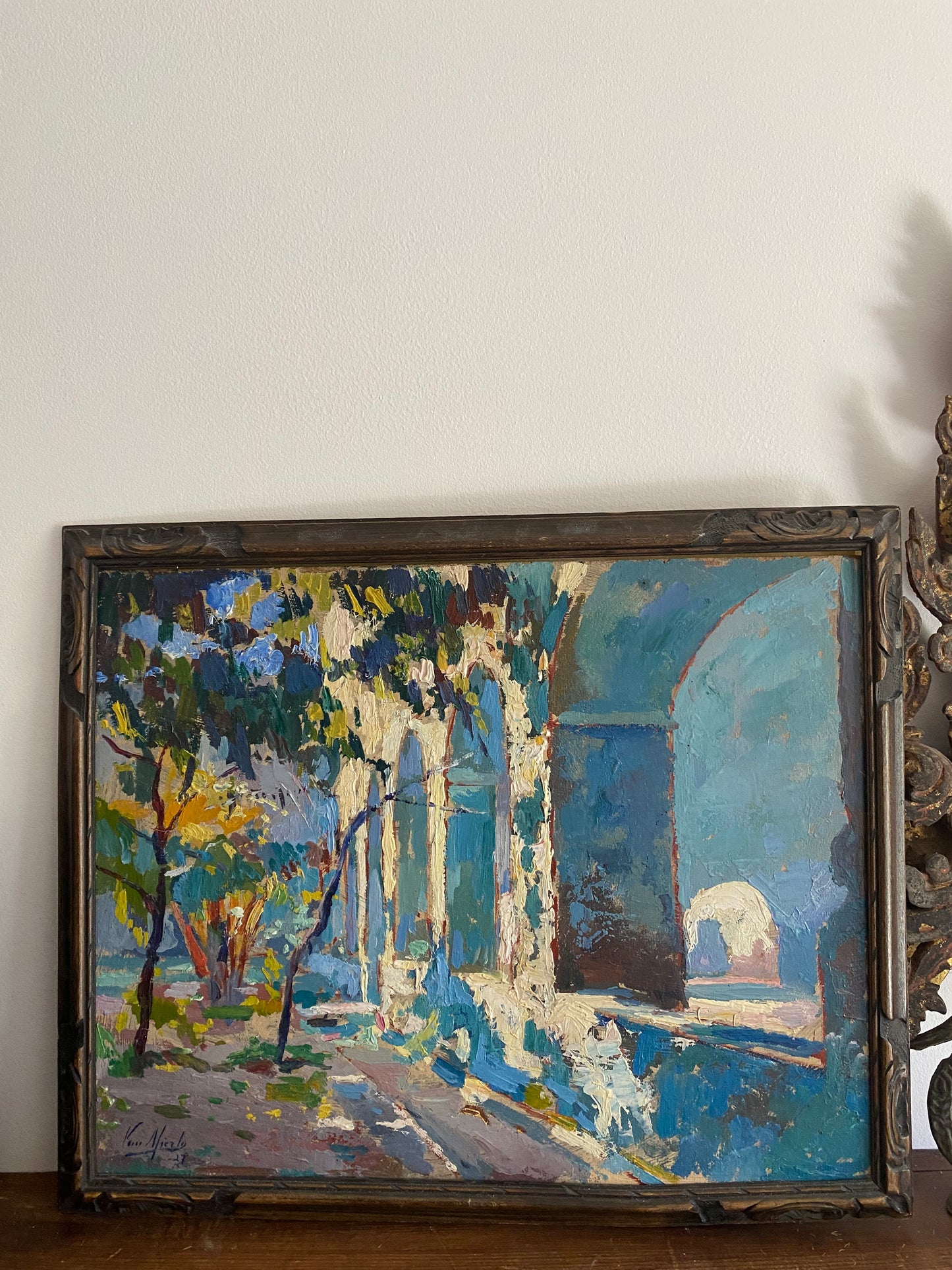 Ancient Ruins Oil Painting on Board 1927