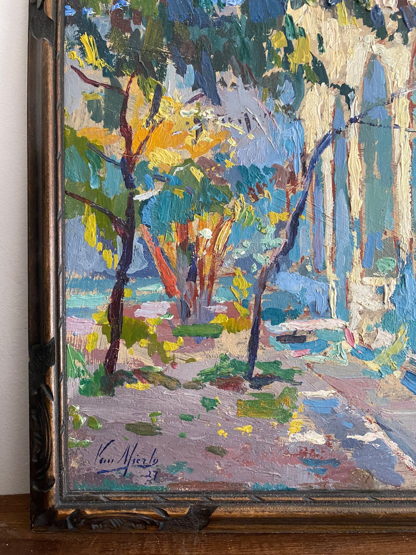 Ancient Ruins Oil Painting on Board 1927