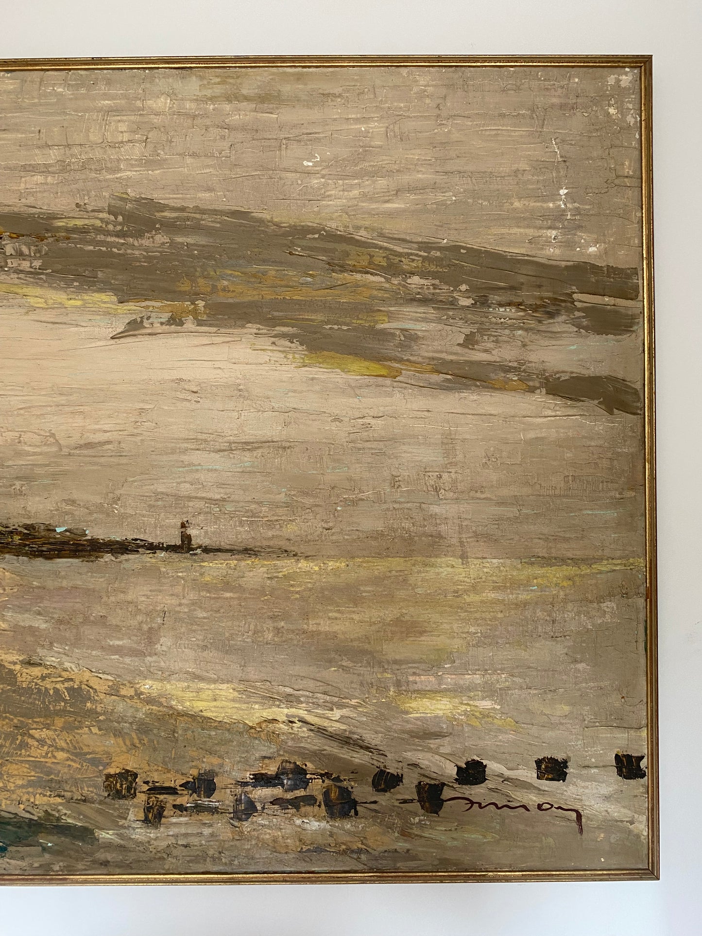 Mia Simon View of the Lighthouse Oil Painting 100 x 100cm