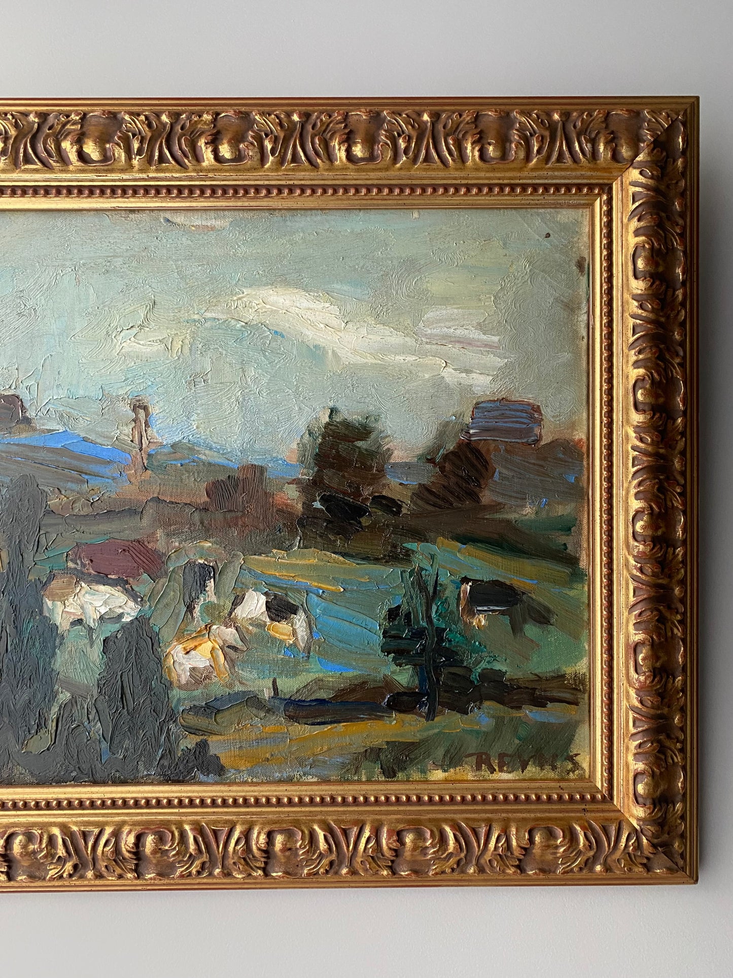 Field of Farmers Oil Painting on Canvas