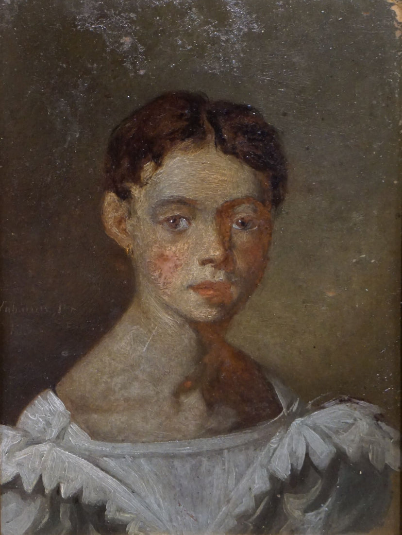 French Portrait of a Girl Oil Painting 1836