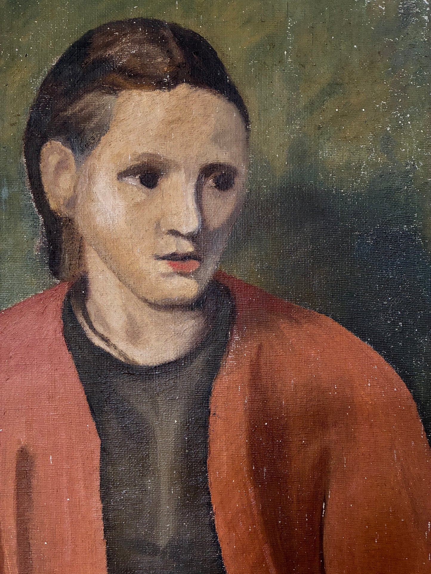 Rouge Cardigan Oil Painting