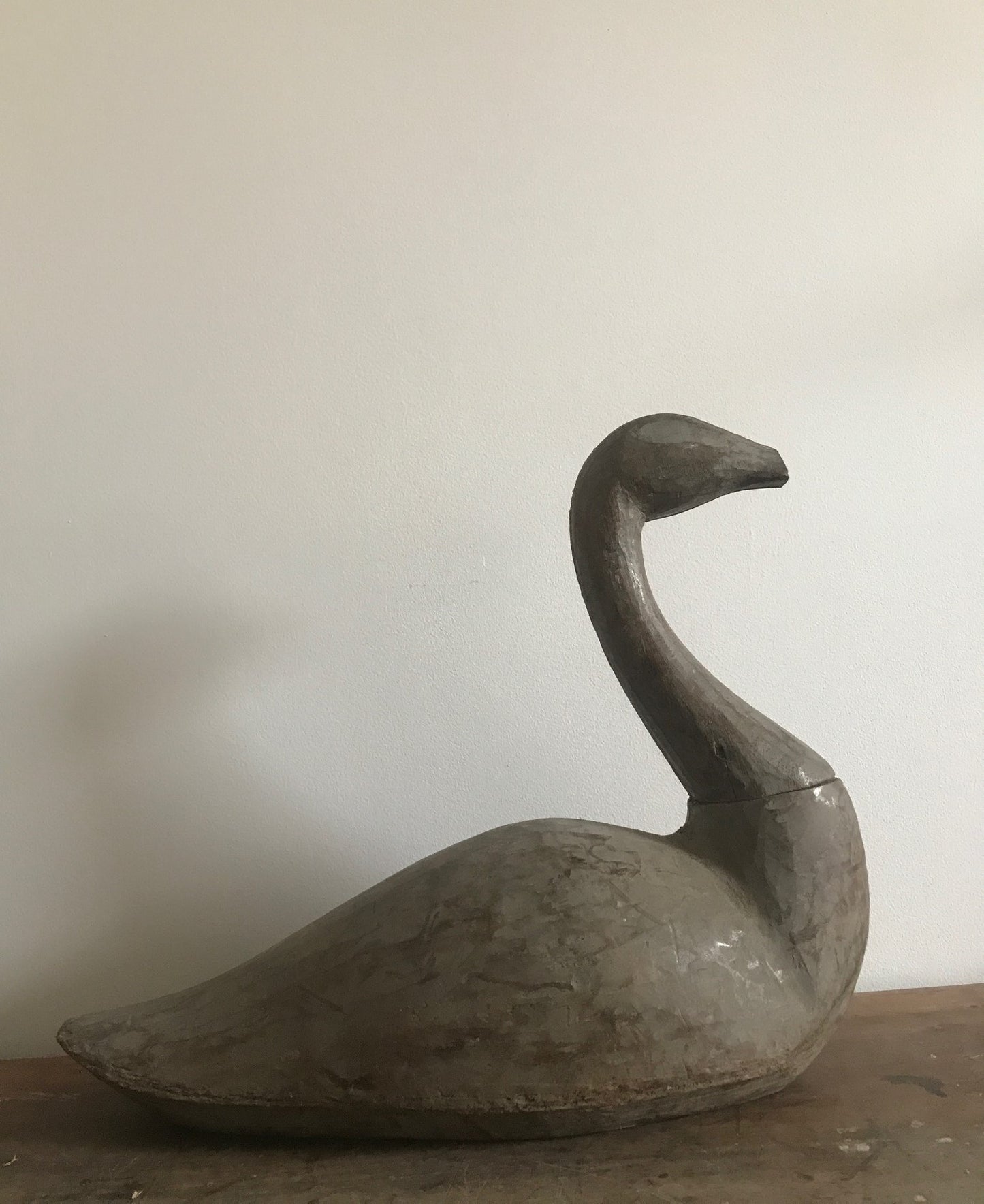 Large French Wooden Papier Mache Swan