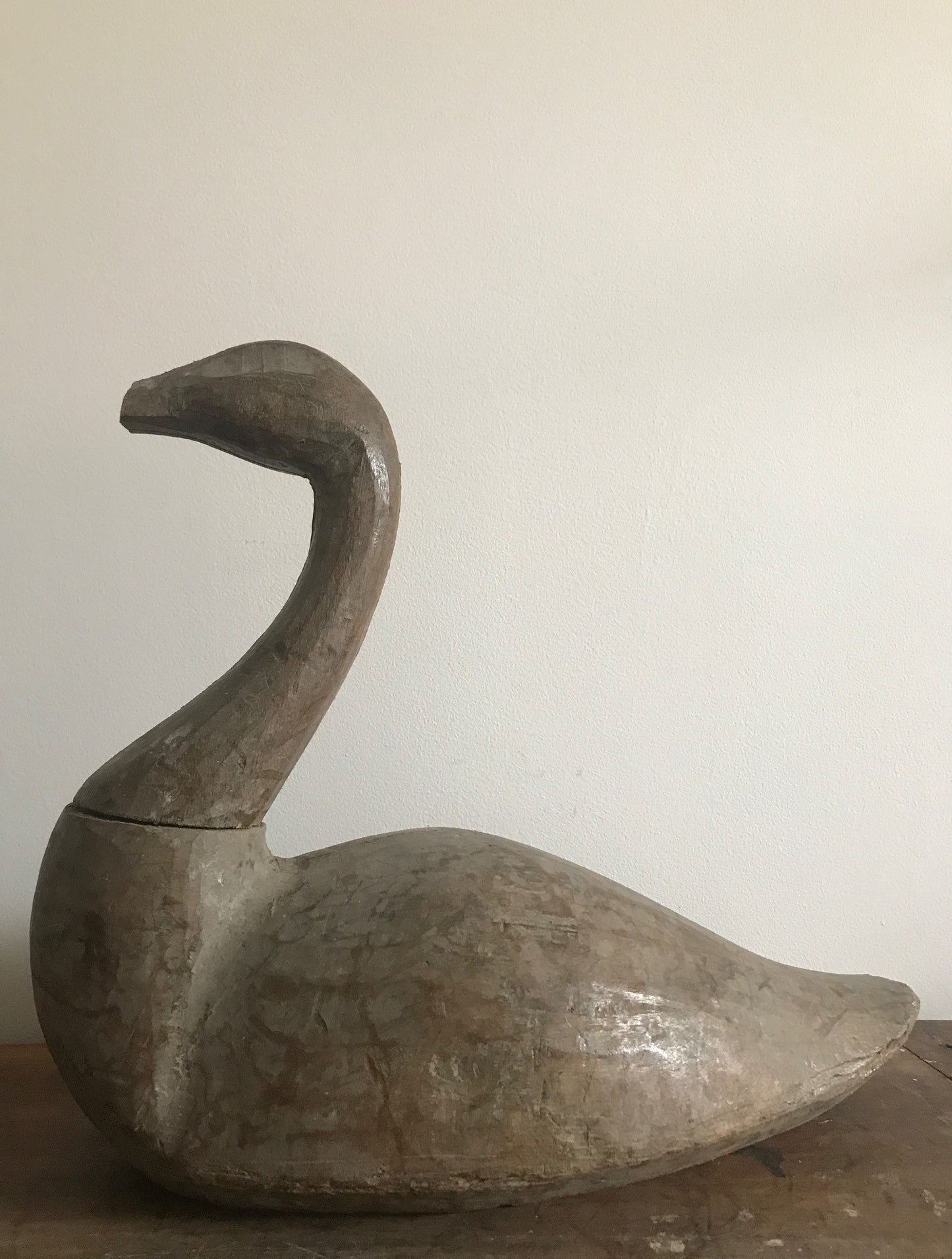 Large French Wooden Papier Mache Swan