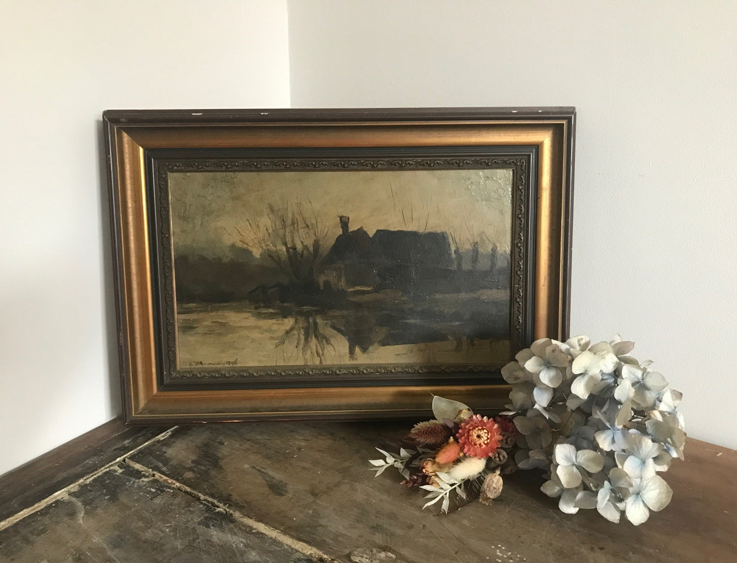 Renowned Dutch Artist O.G. d'Aumerie 'Wounded Mood' Oil on Canvas - Framed