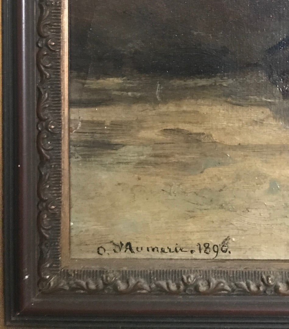 Renowned Dutch Artist O.G. d'Aumerie 'Wounded Mood' Oil on Canvas - Framed
