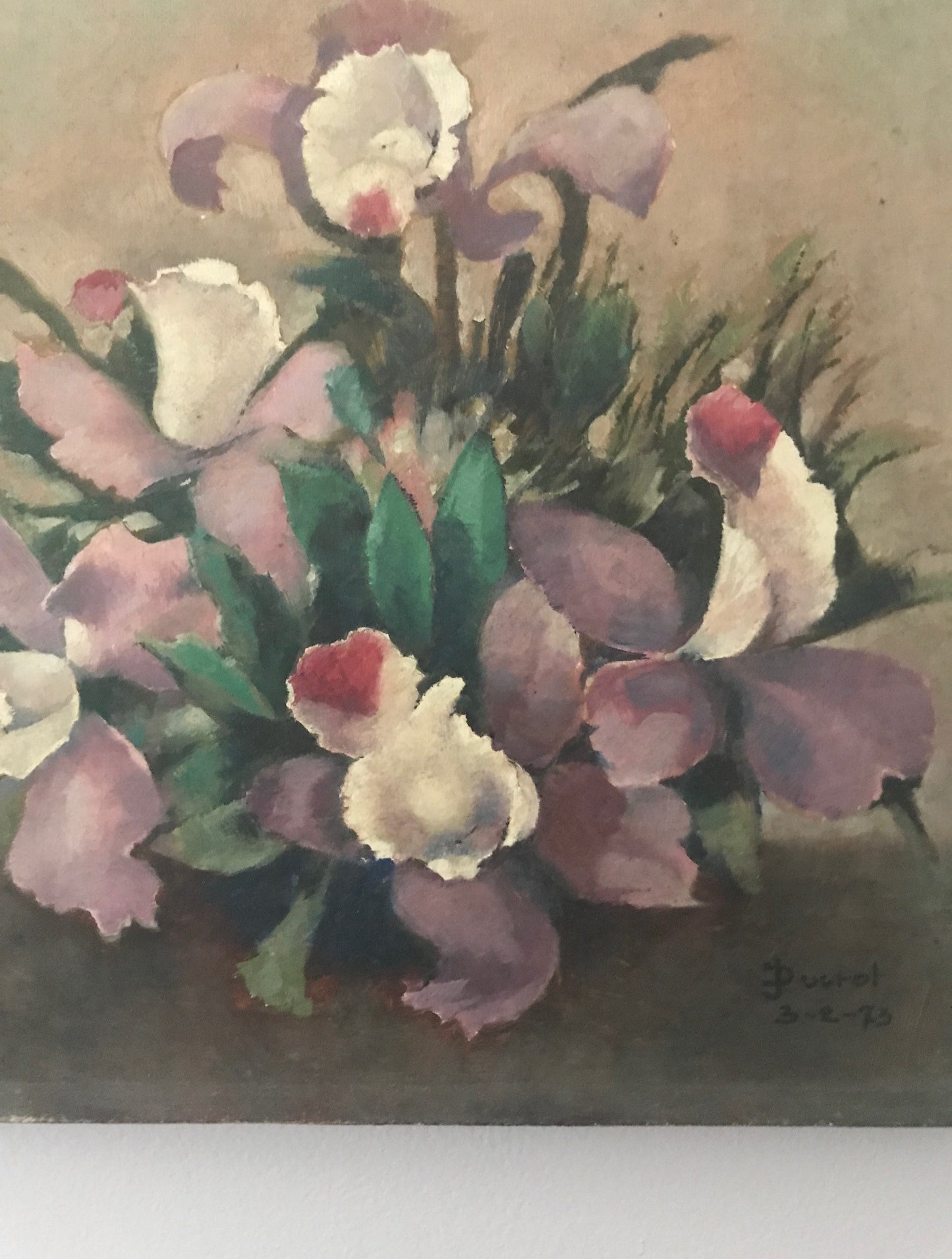 French Floral Oil on Board