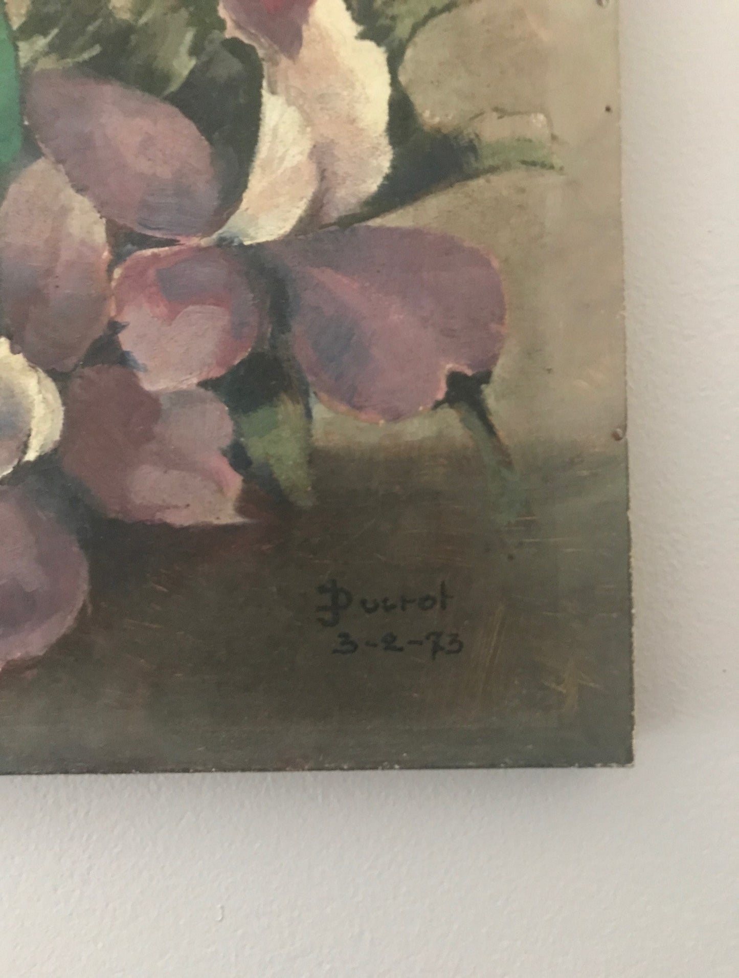 French Floral Oil on Board