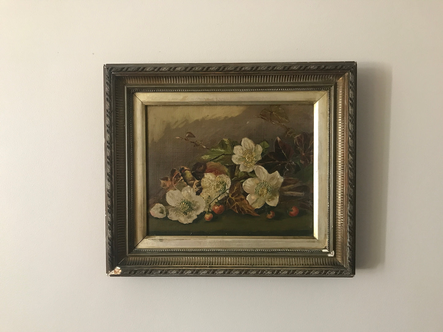 Autumnal Antique Floral Oil Painting