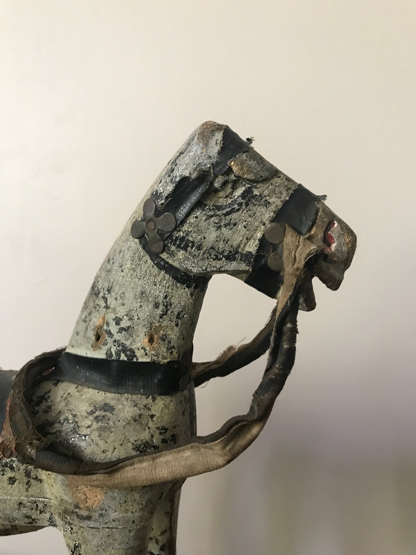French Antique Wooden Horse on Wheels