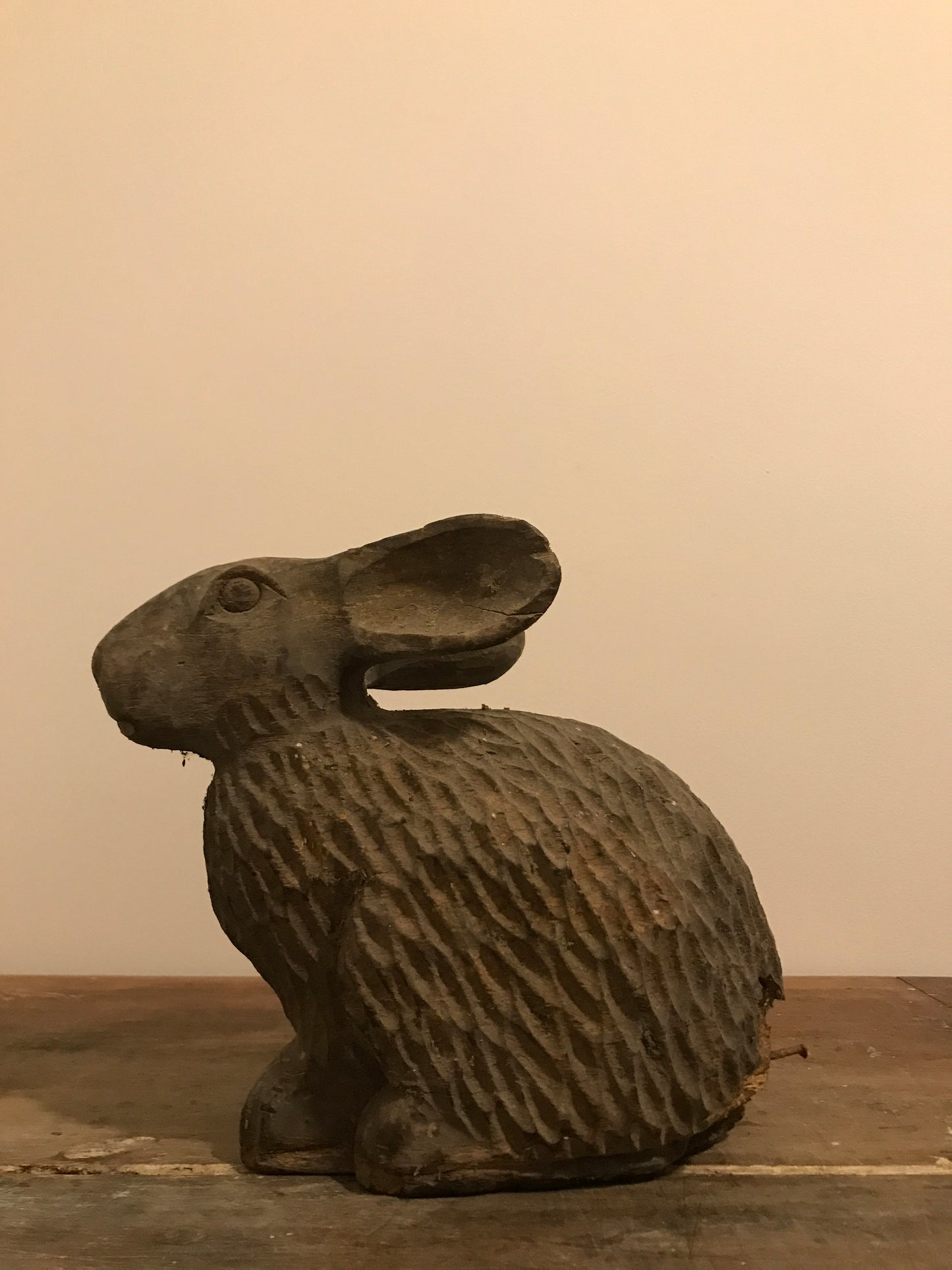 French Wooden Bunny - Antique Papier Mache Mold