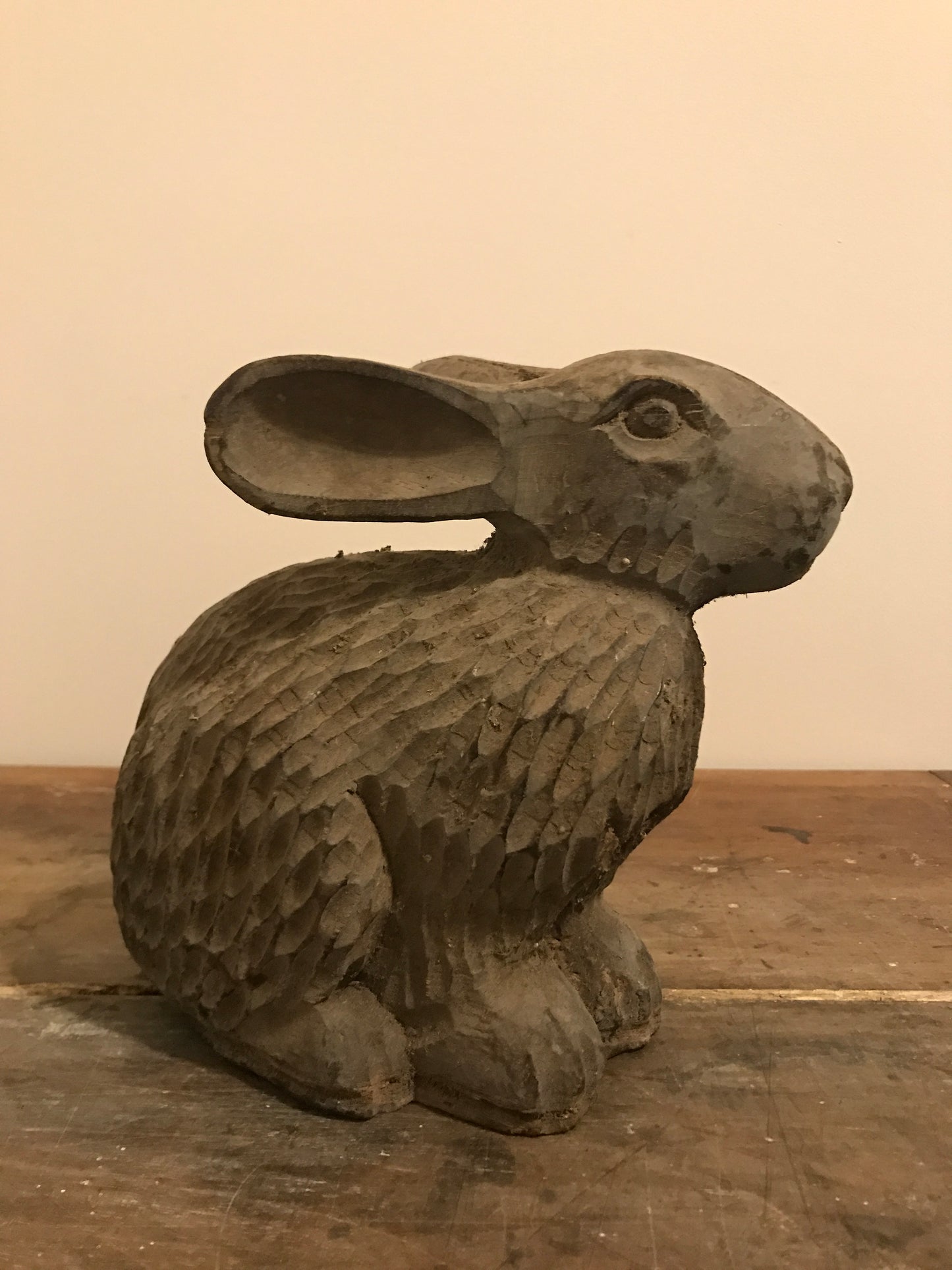 French Wooden Bunny - Antique Papier Mache Mold