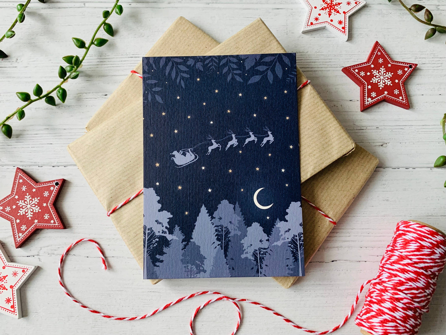 Santa's Sleigh Christmas Card