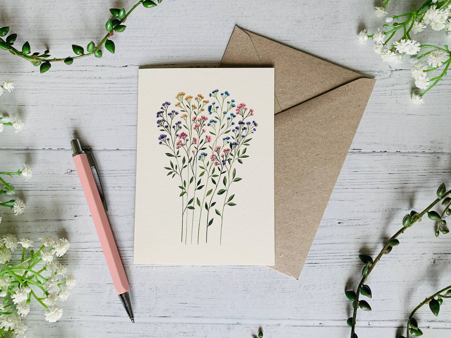 Pastel Baby’s Breath Greeting Card