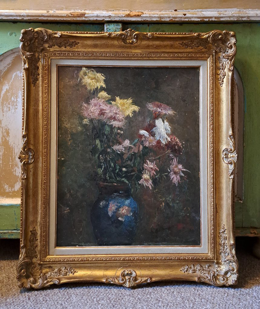 SALE - Elegant Flowers Still Life Oil Painting