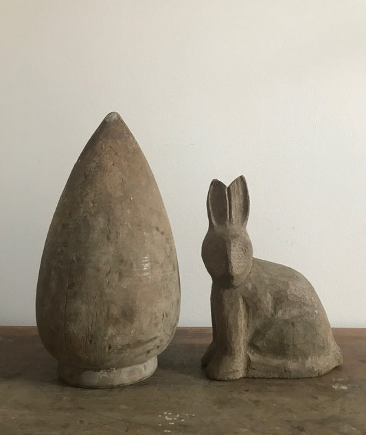 Small French Wooden Papier Mache Bunny
