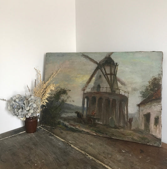 Dutch Windmill Oil on Canvas