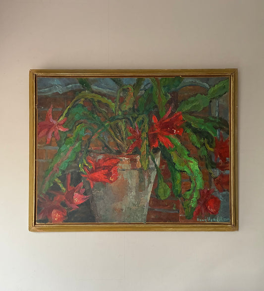 French Blooms in Rouge Oil Painting on Canvas