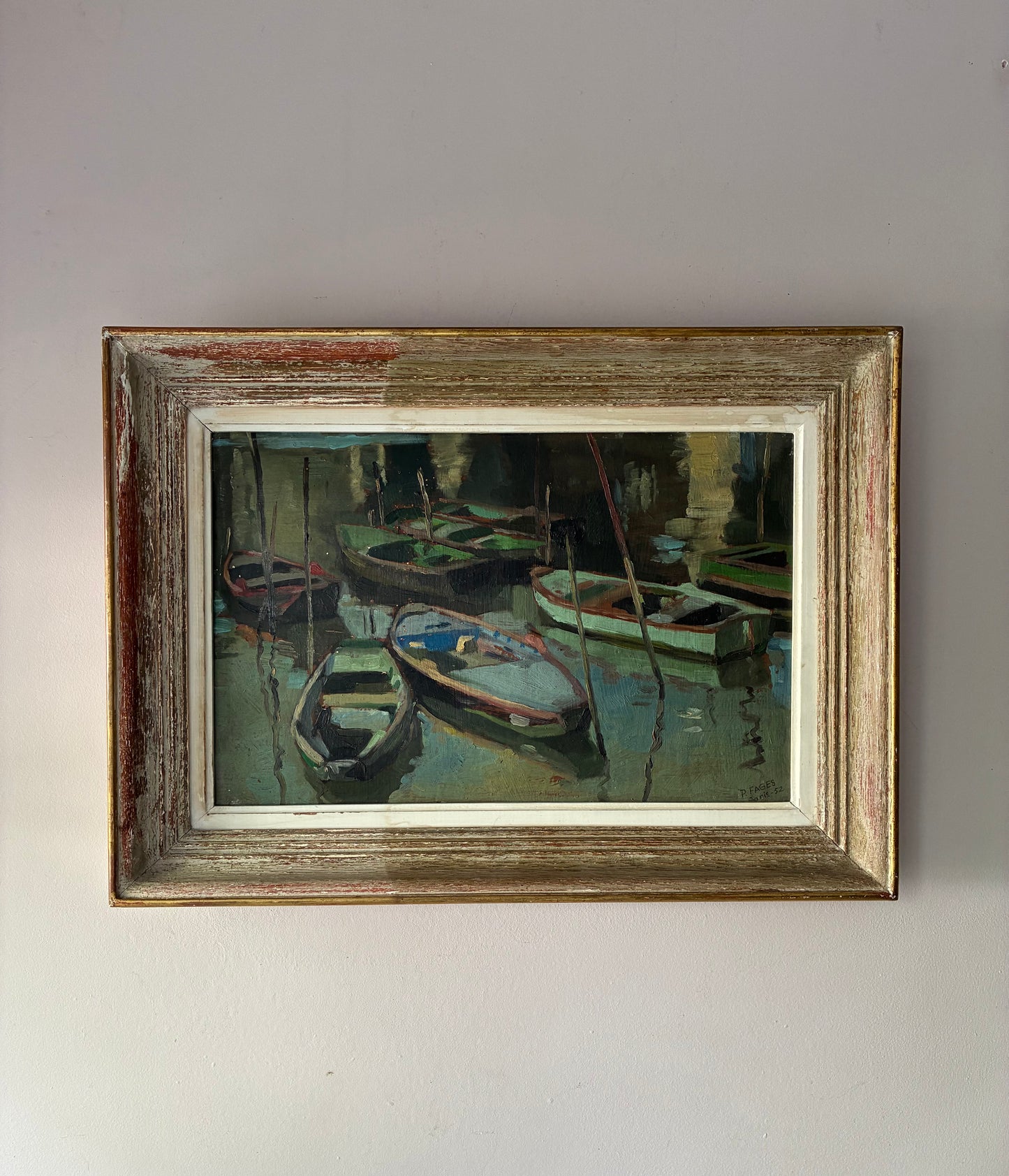 Boats at Rest Oil Painting