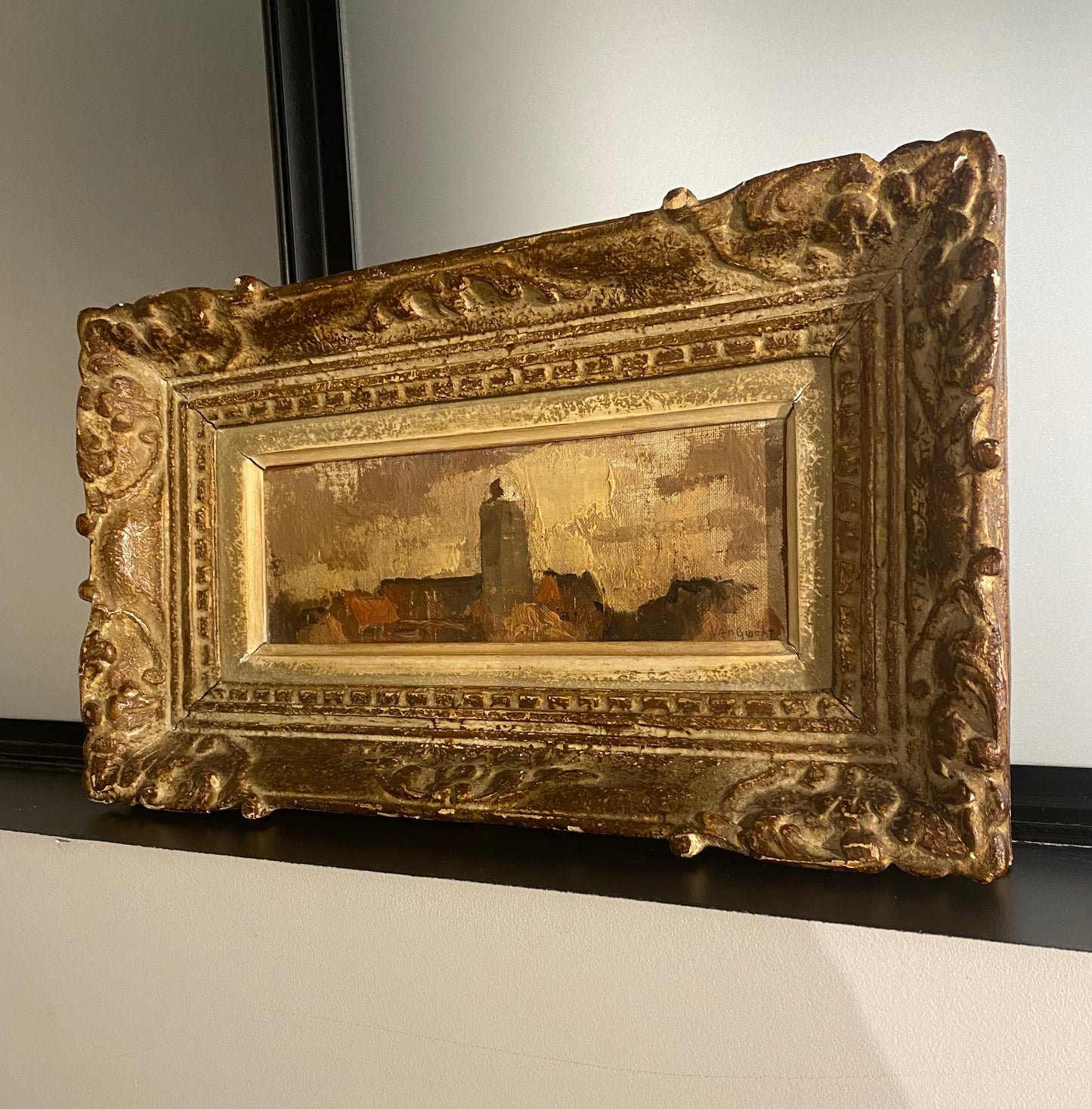 The Village JOSÉ van Gucht Oil Painting in Montparnasse Frame