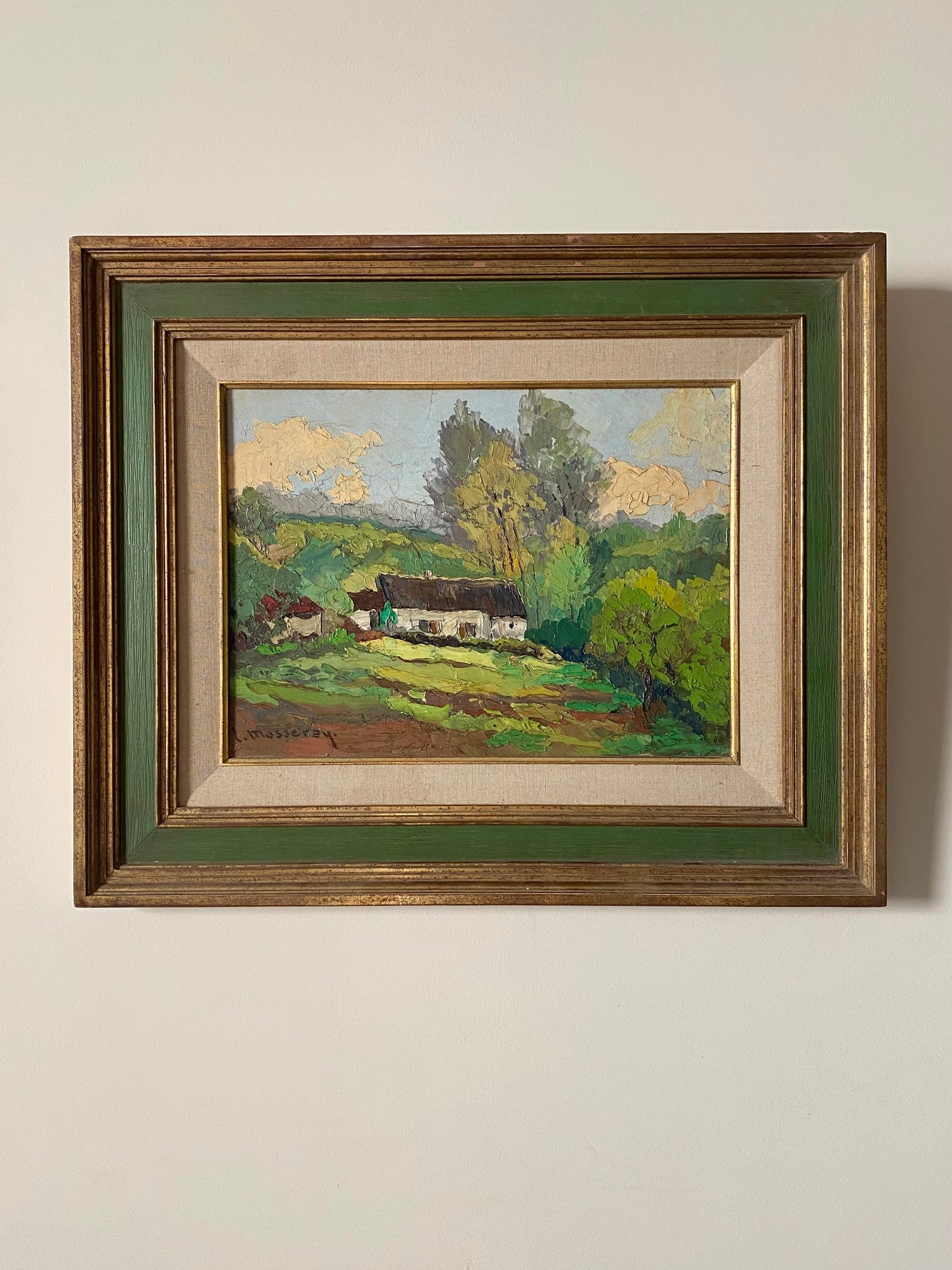 Edmond Mosseray Secluded Cottage Oil Painting