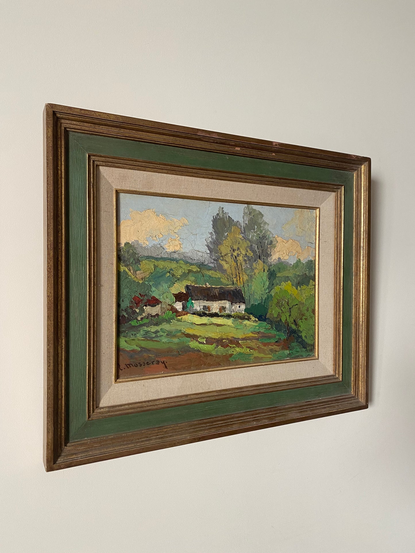 Edmond Mosseray Secluded Cottage Oil Painting