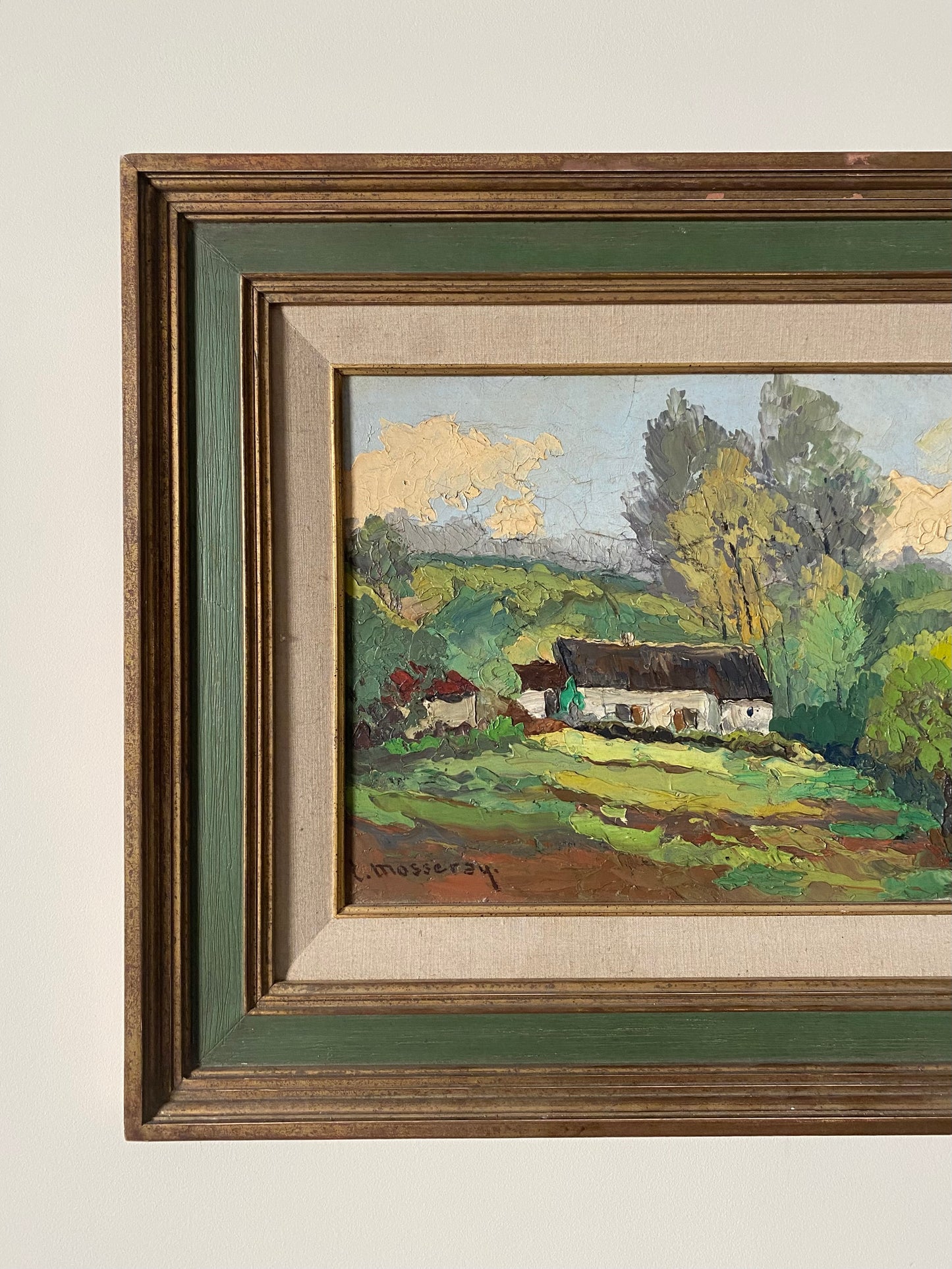 Edmond Mosseray Secluded Cottage Oil Painting