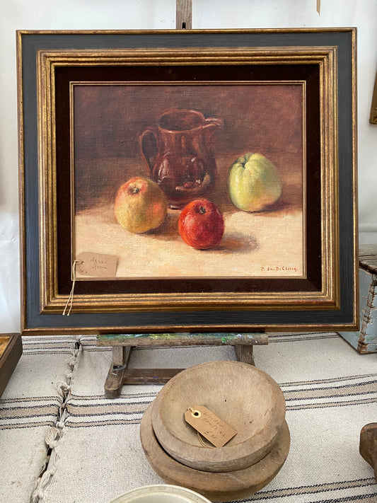 Pieter de Clercq Brown Jug with Fruit Oil Painting on Canvas
