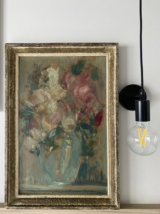 Incredibly Beautiful French Floral Oil Painting