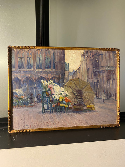 The Flower Stall Oil Painting 1921