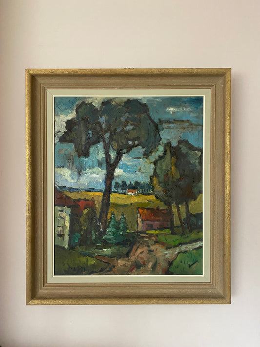 Belgian Impressionist Gilbert Remy Oil Painting on Canvas