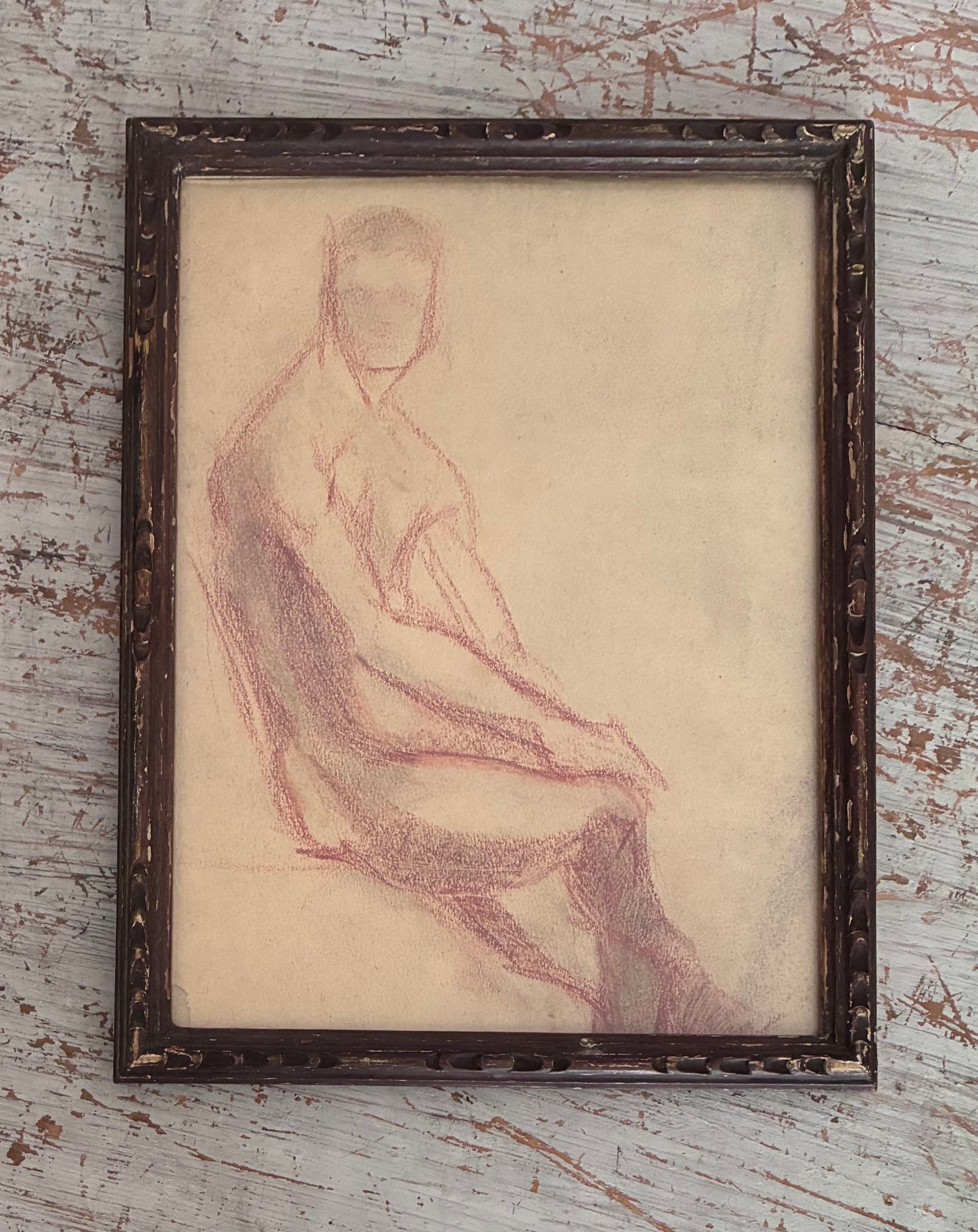 Nude Male Charcoal Framed