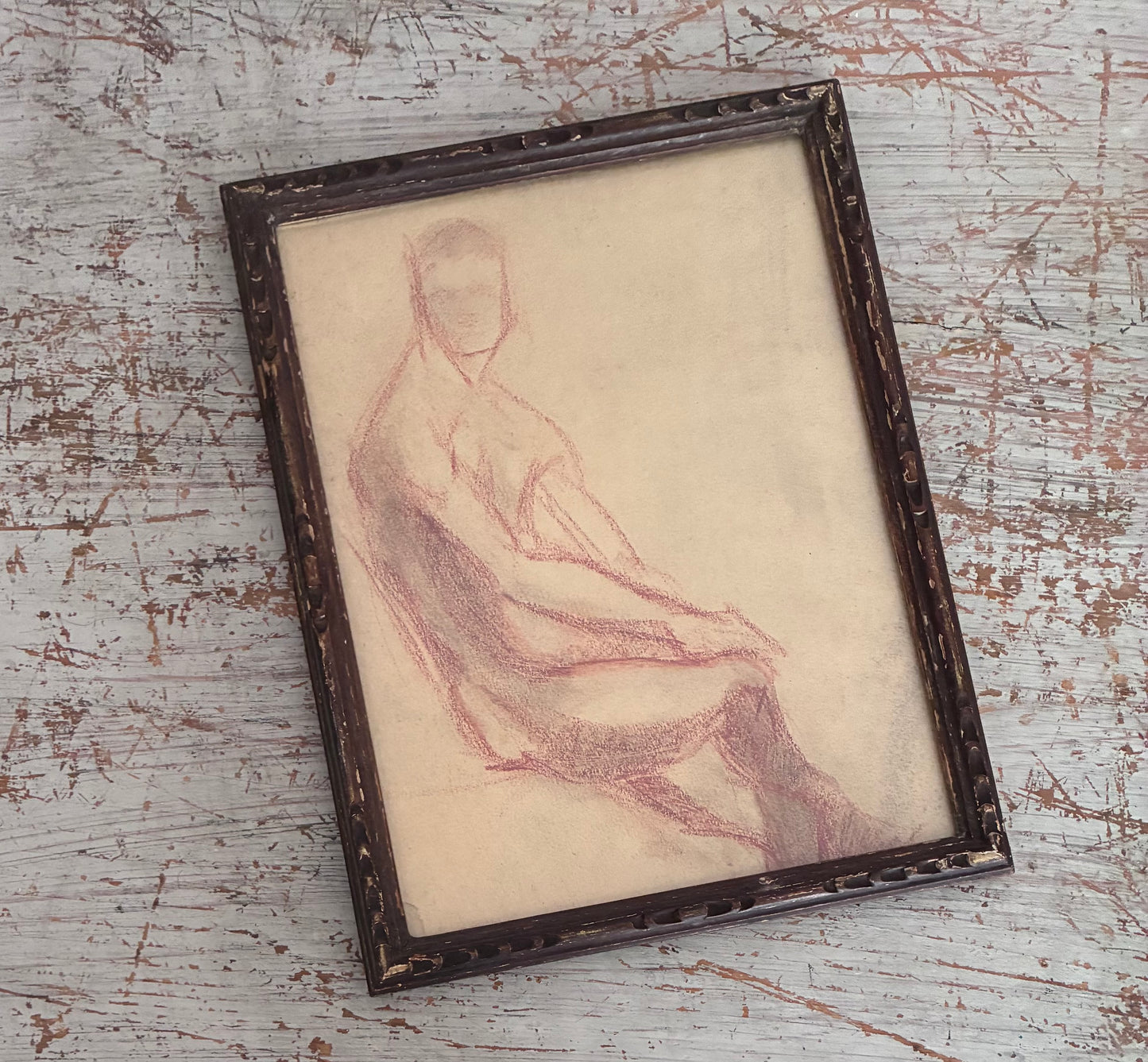 Nude Male Charcoal Framed