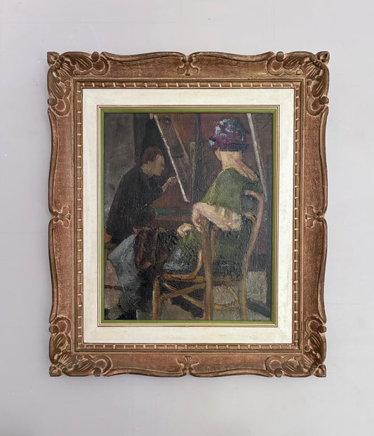 Belgian School The Pose 1927 Oil Painting