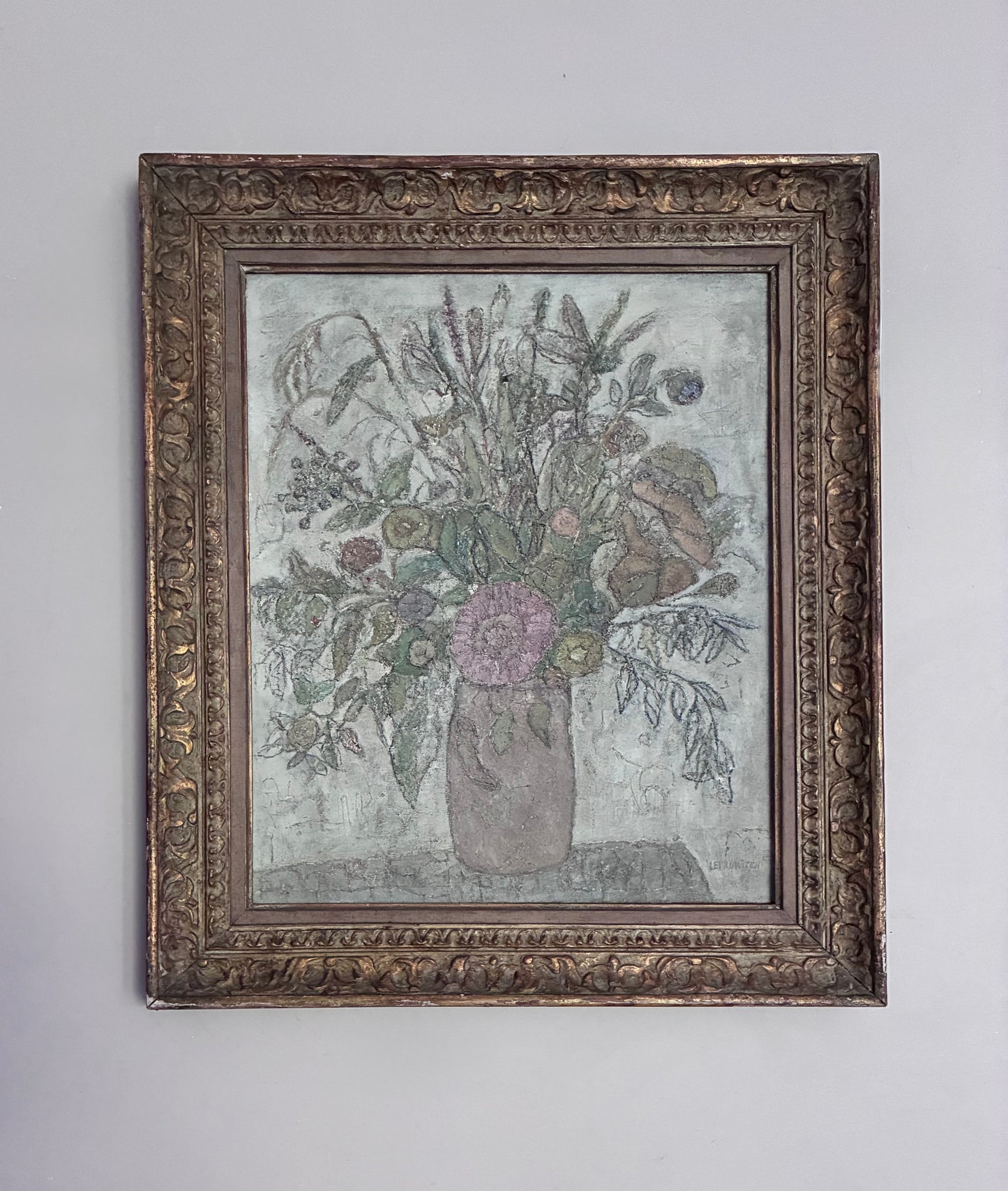 Leon Levkovitch Floral Oil Painting on Canvas