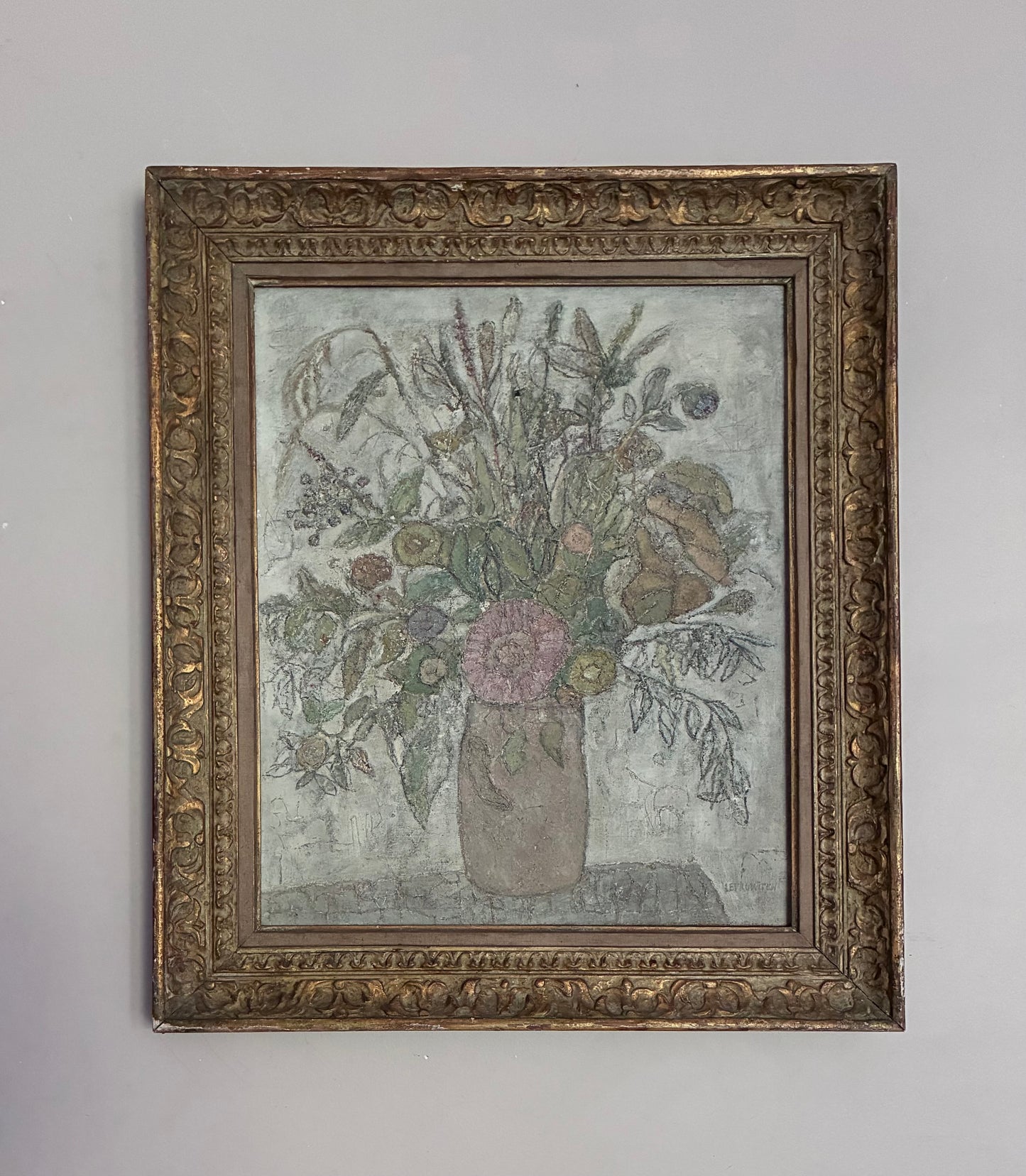 Leon Levkovitch Floral Oil Painting on Canvas