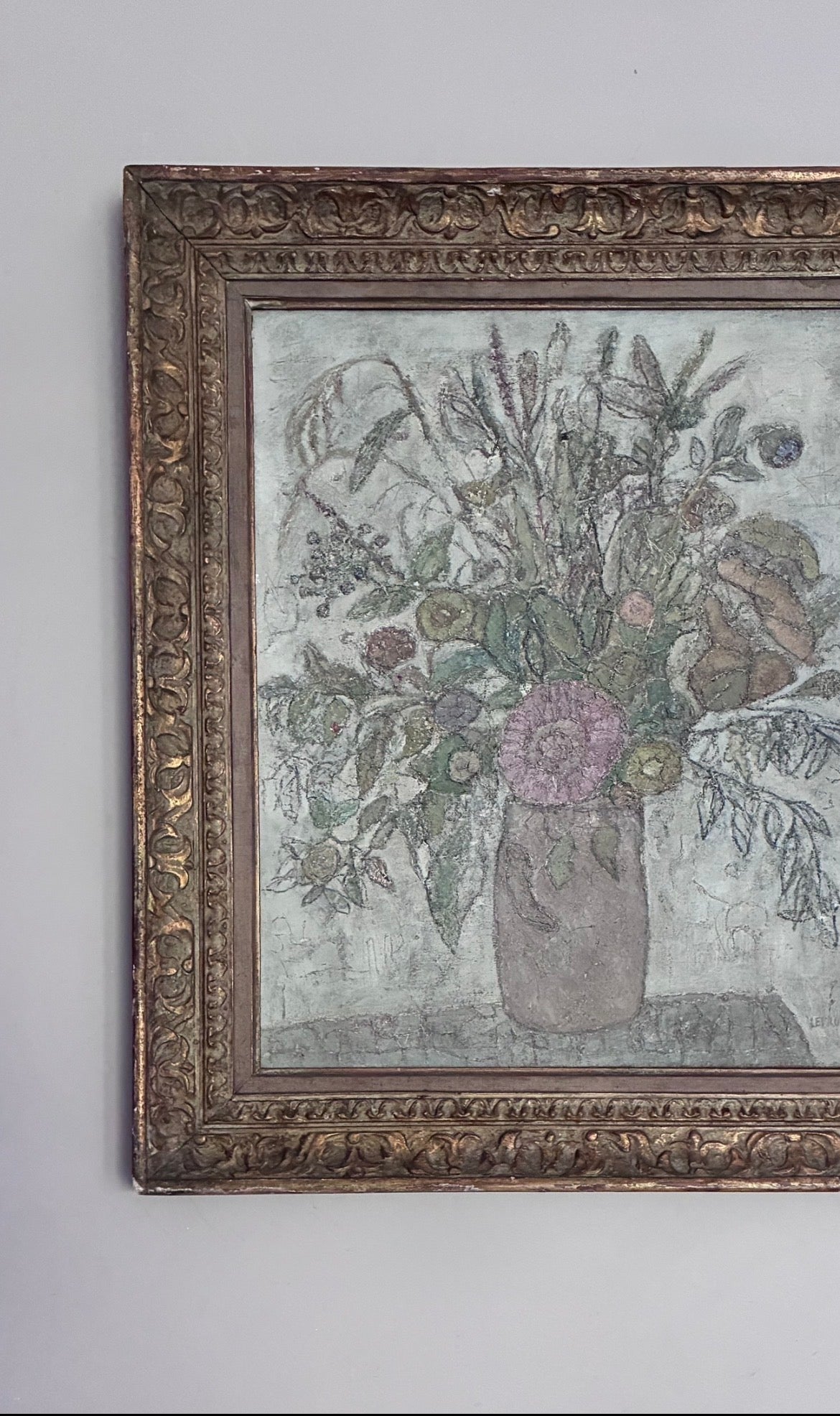 Leon Levkovitch Floral Oil Painting on Canvas