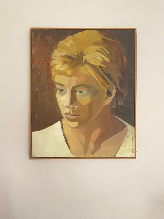 Blondie Mid Century Oil Painting on Canvas