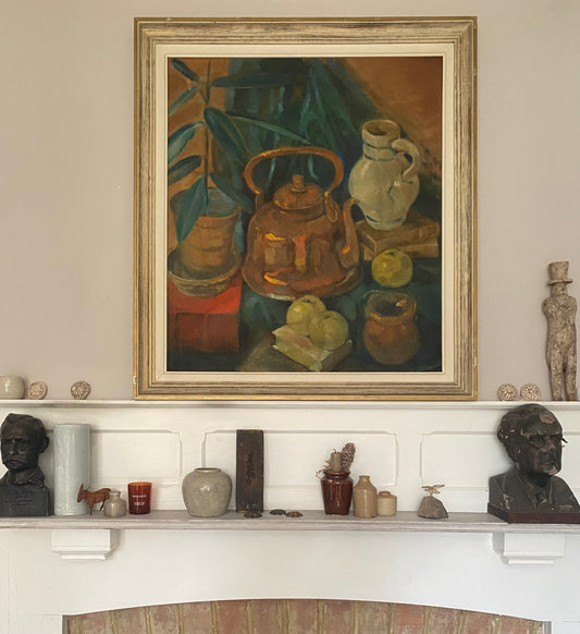 Mid Century The Copper Kettle Oil Painting