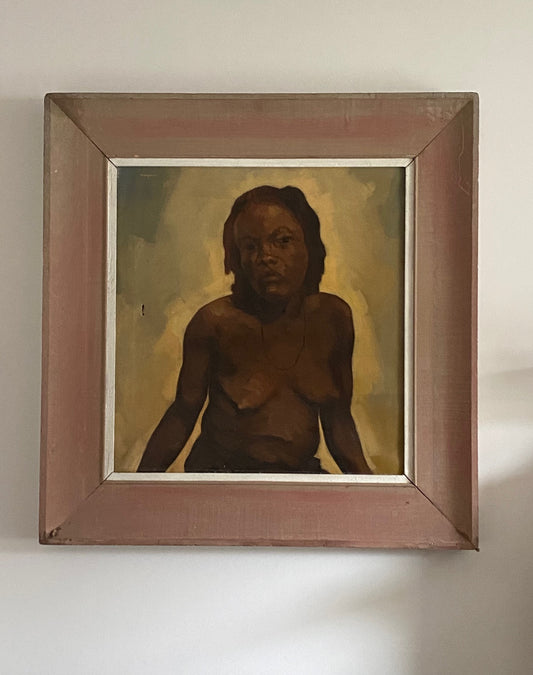 Large African Nude Woman Oil Painting on Canvas Framed