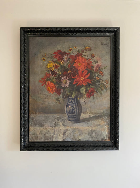 Flowers on the Table Oil Painting on Canvas