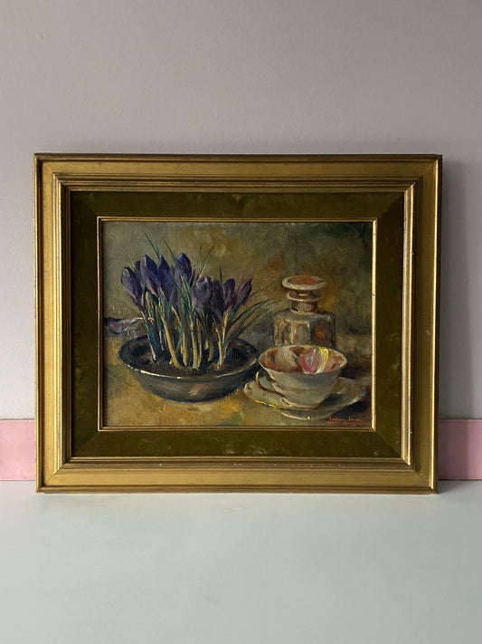 The Crocus and Teacup Oil Painting