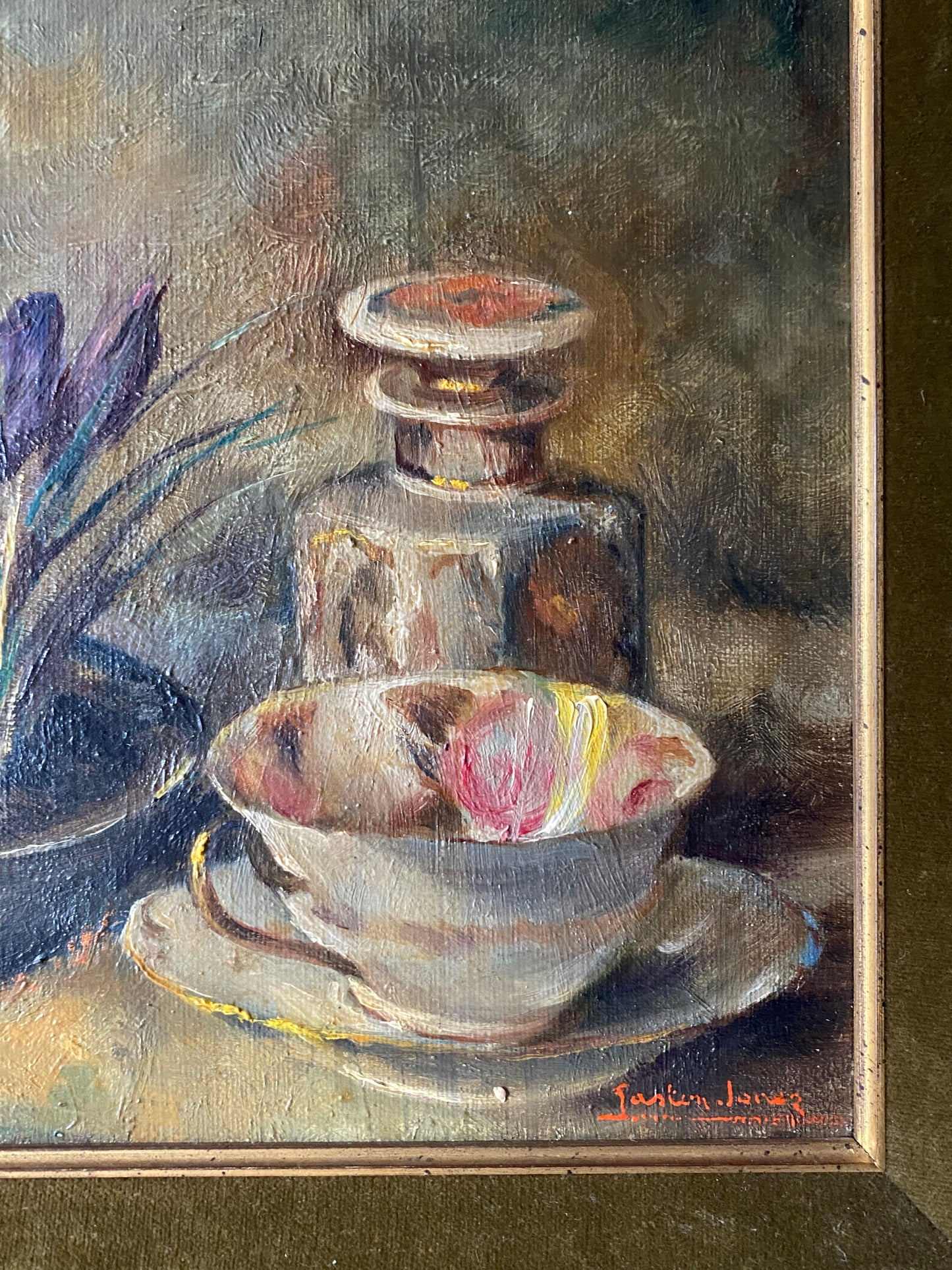 The Crocus and Teacup Oil Painting