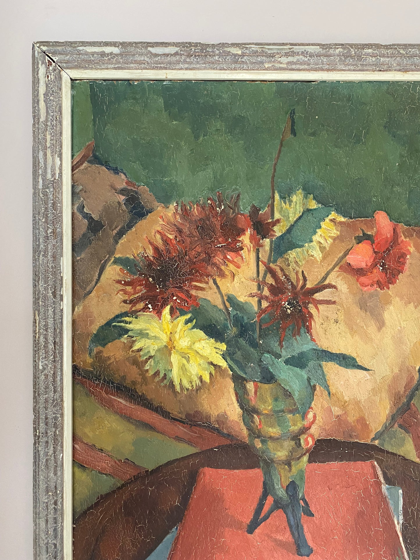 French School Bouquet de Fleurs Oil Painting
