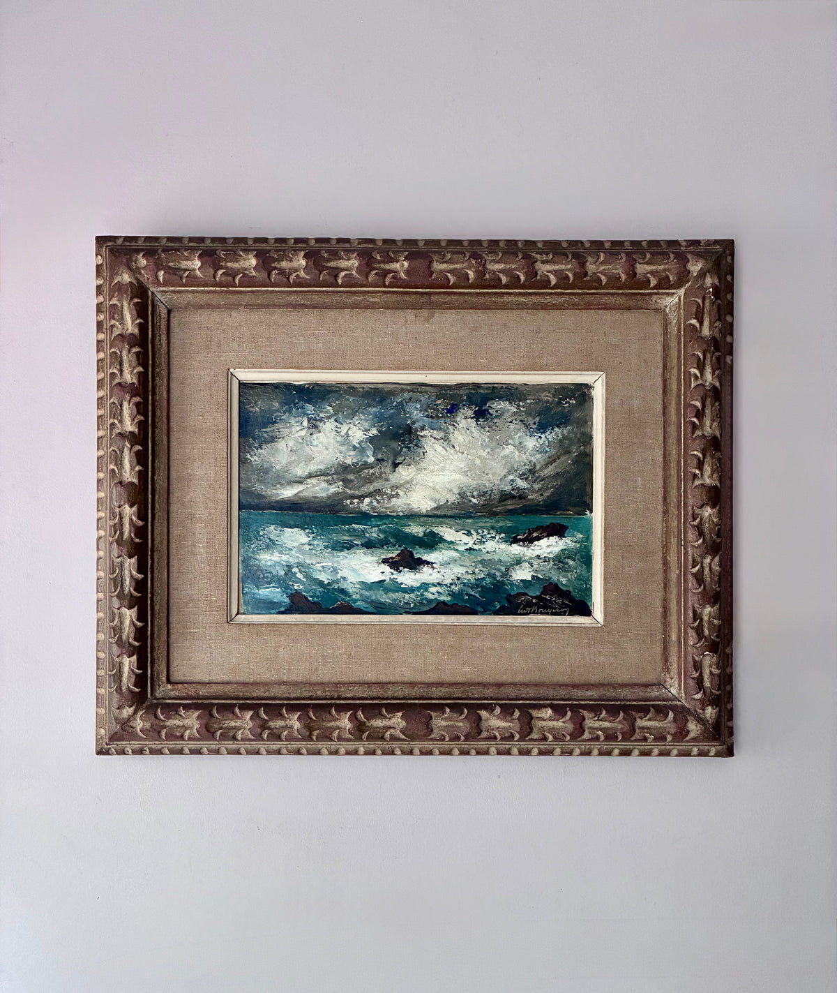 Stormy on the Rocks Oil Painting
